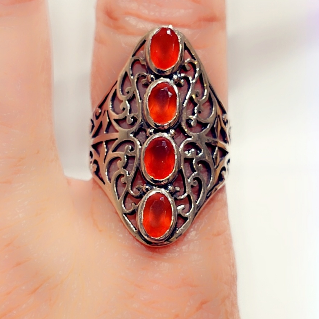 Carnelian Sterling Gemstone Ring